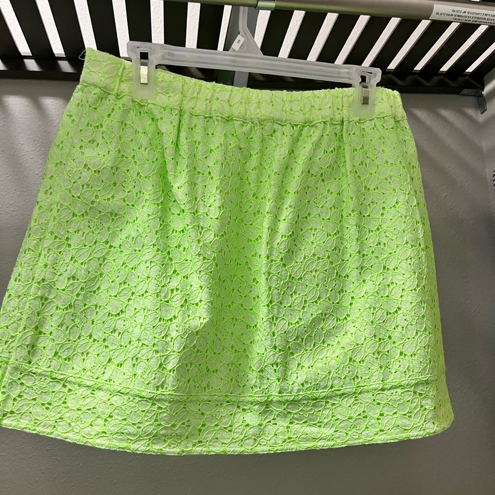 JCrew Green Lace Skirt